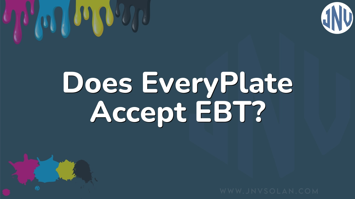 Does EveryPlate Accept EBT?