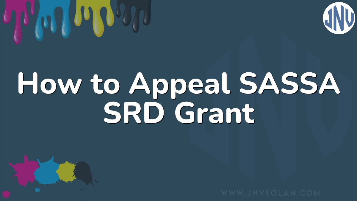How to Appeal SASSA SRD Grant